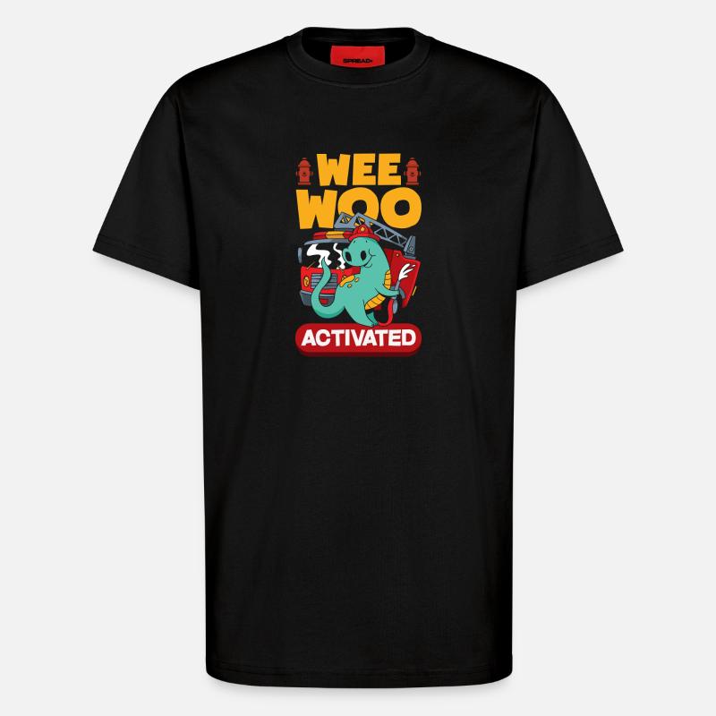 Wee Woo Squad Fire Tiny Firefighter - T-Shirt - made by SPREAD - SOLID BLACK