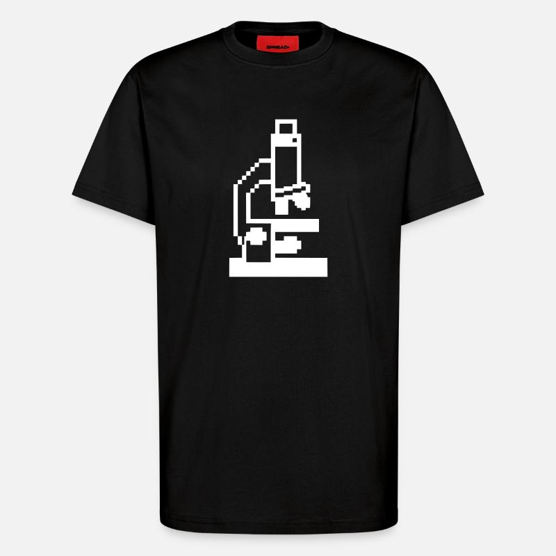 Pixel Mikroskop 8-Bit Labor - T-Shirt - made by SPREAD - SOLID BLACK