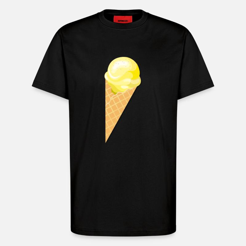 Kugel Vanille Eis Geschenk Idee - T-Shirt - made by SPREAD - SOLID BLACK