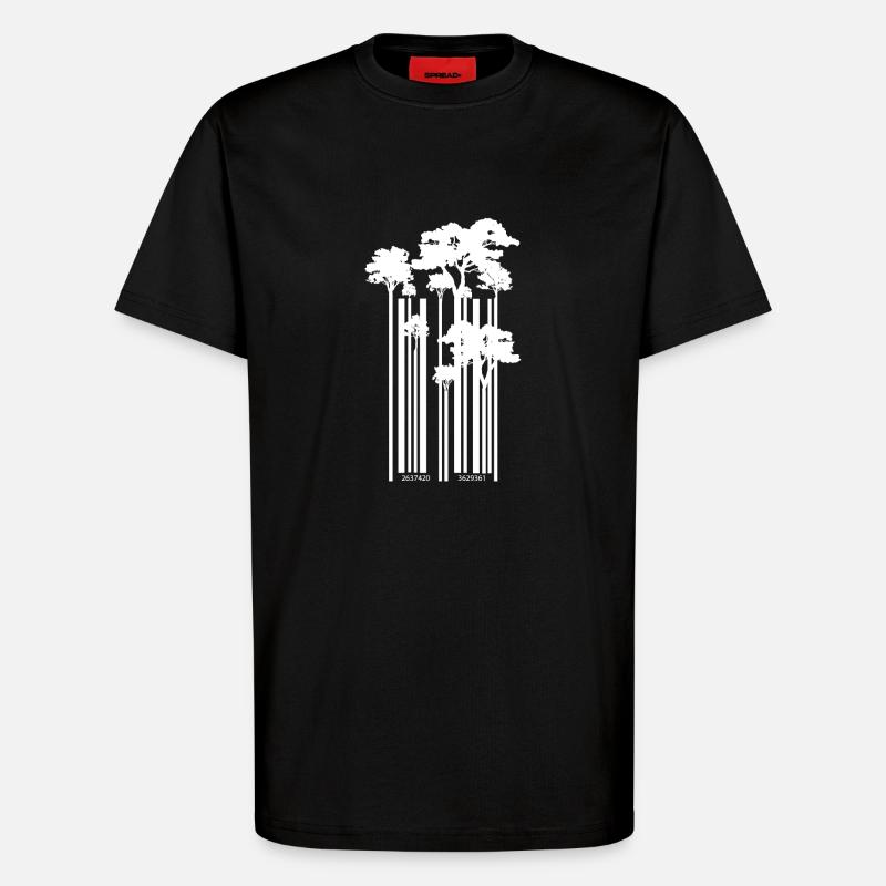 barcode - T-Shirt - made by SPREAD - SOLID BLACK