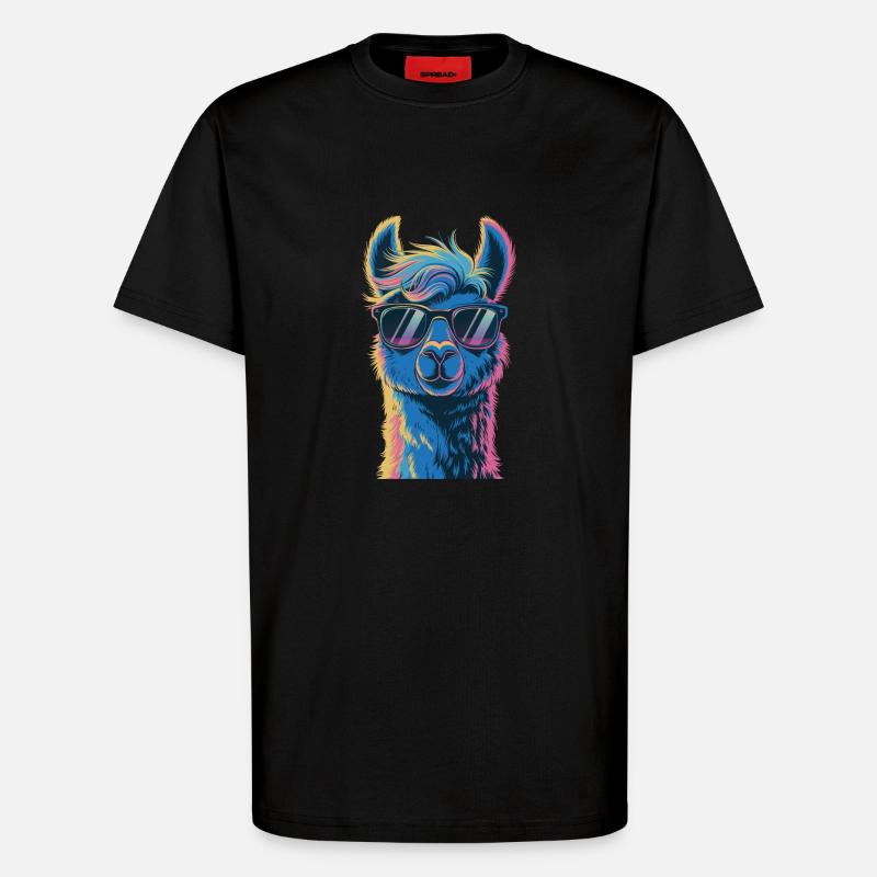 Alpaca Llama - T-Shirt - made by SPREAD - SOLID BLACK
