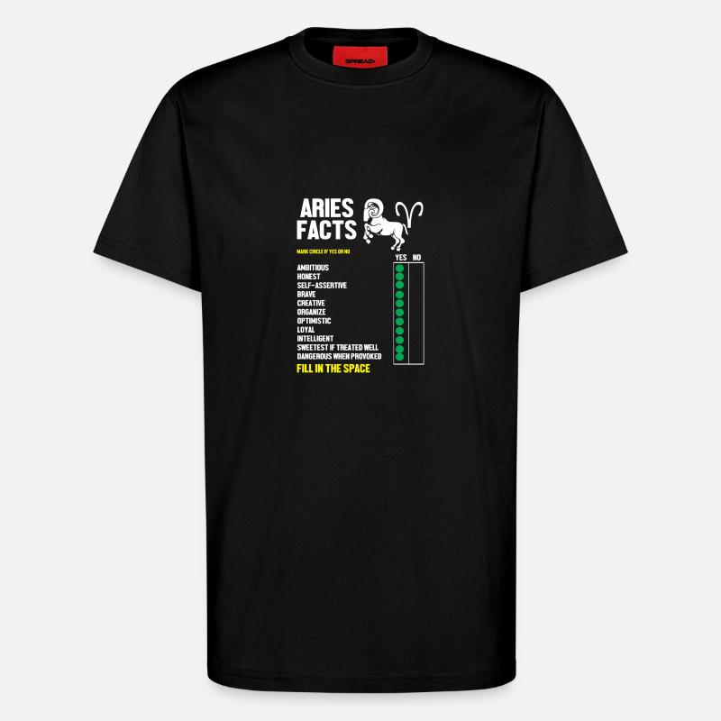 Sternzeichen Widder - T-Shirt - made by SPREAD - SOLID BLACK