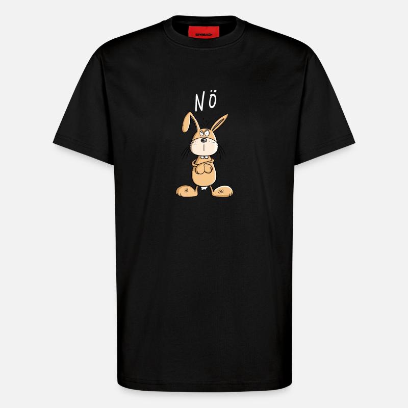 NÖ Hase Comic Ostern Geschenk - T-Shirt - made by SPREAD - SOLID BLACK