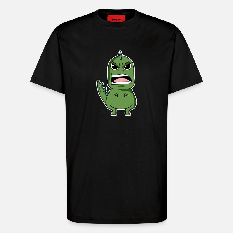 wütender Dino - T-Shirt - made by SPREAD - SOLID BLACK