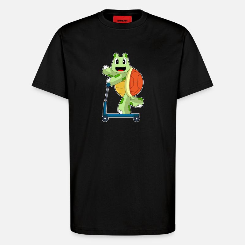 Schildkröte Roller - T-Shirt - made by SPREAD - SOLID BLACK
