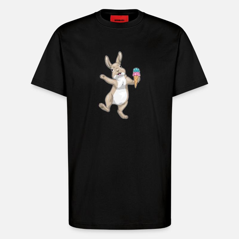 Hase Waffeleis - T-Shirt - made by SPREAD - SOLID BLACK