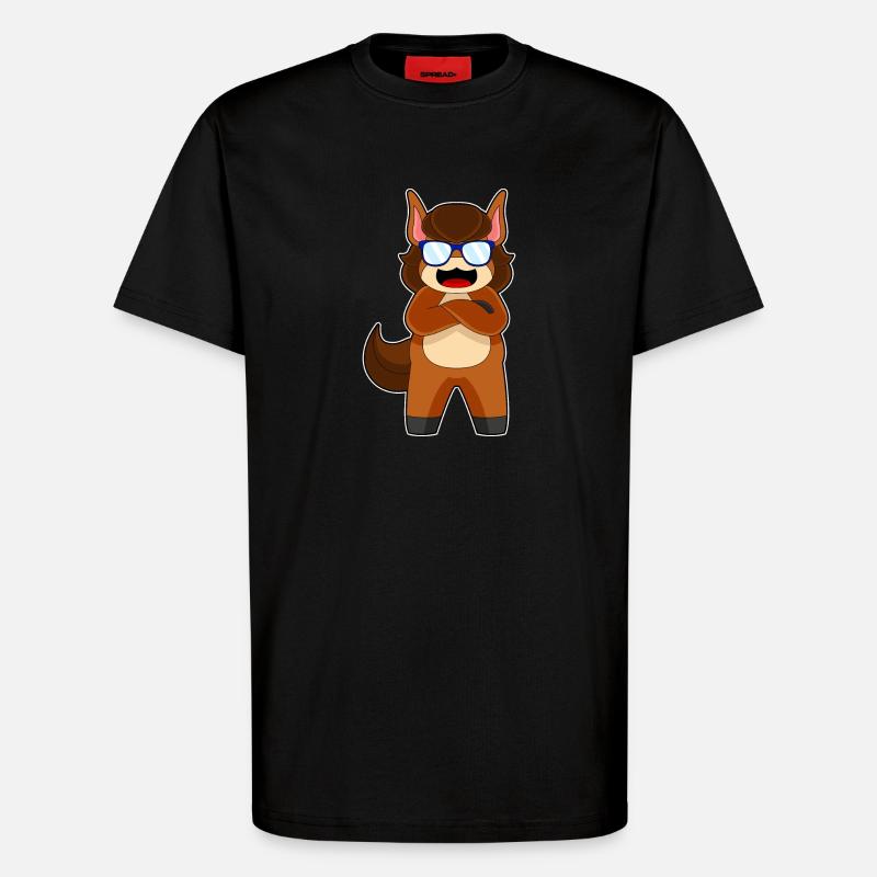 Pferd Sonnenbrille - T-Shirt - made by SPREAD - SOLID BLACK