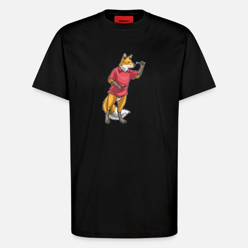 Fléchette renard - T-shirt bio décontracté fabriqué en UE - SOLID BLACK