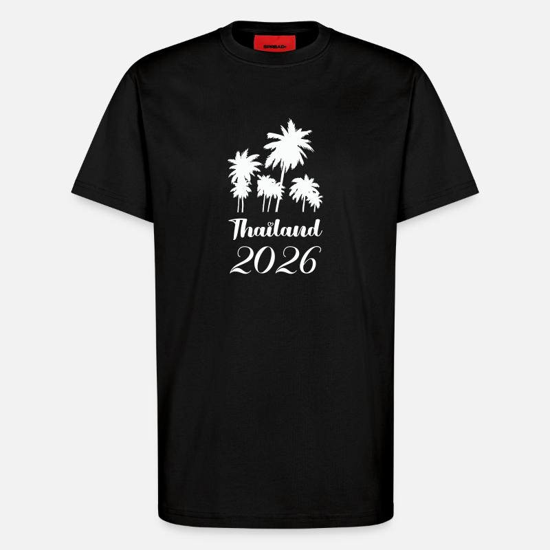 Thailand 2026 Palm Trees Design - T-Shirt - made by SPREAD - SOLID BLACK