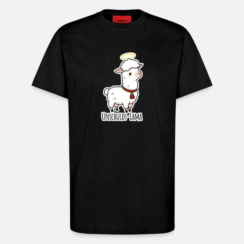 Innocence Lama didn't do it - T-Shirt - made by SPREAD - SOLID BLACK