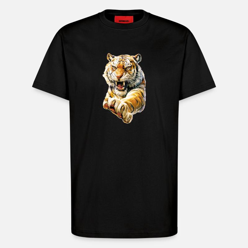 Cool Tiger - T-Shirt - made by SPREAD - SOLID BLACK