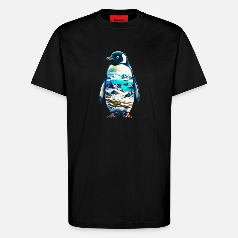 Pinguin - T-Shirt - made by SPREAD - SOLID BLACK