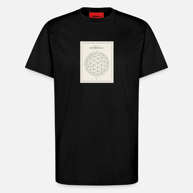Geodesische Sphäre Geometrie Muster - T-Shirt - made by SPREAD - SOLID BLACK