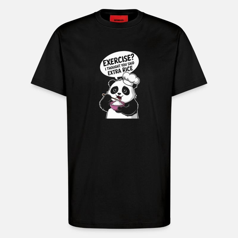 Panda Chef Riz Extra - T-shirt bio décontracté fabriqué en UE - SOLID BLACK