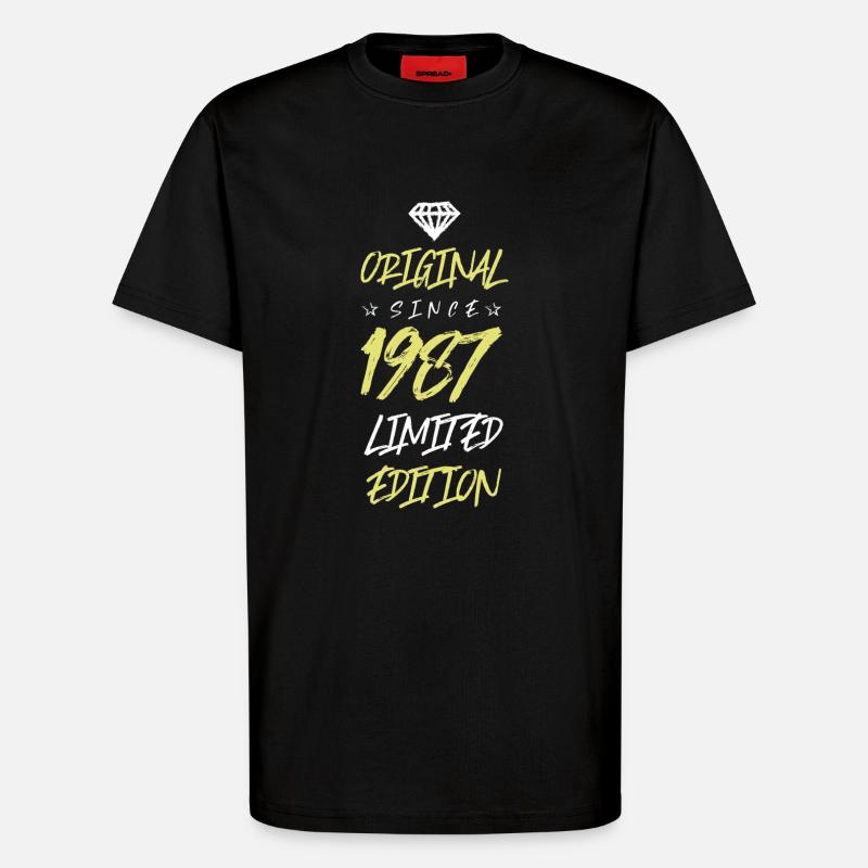 1987 limited edition - T-Shirt - made by SPREAD - SOLID BLACK
