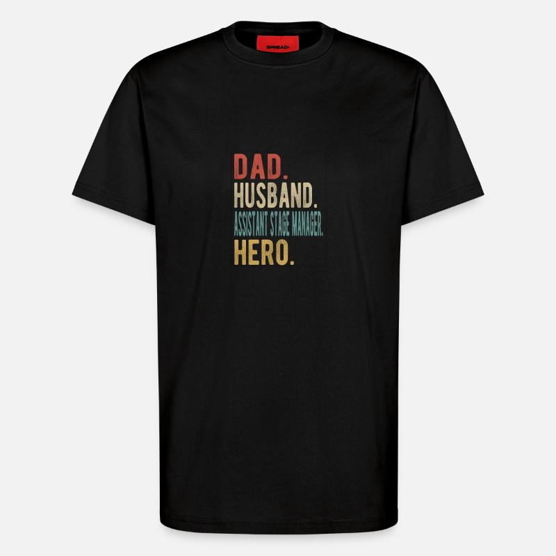 Assistent Inspizient Papa Ehemann Held - T-Shirt - made by SPREAD - SOLID BLACK
