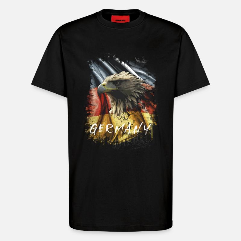 Germany Eagle Eagle Head Gift - T-Shirt - made by SPREAD - SOLID BLACK
