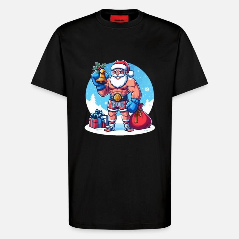 Muay Thai Weihnachten - T-Shirt - made by SPREAD - SOLID BLACK