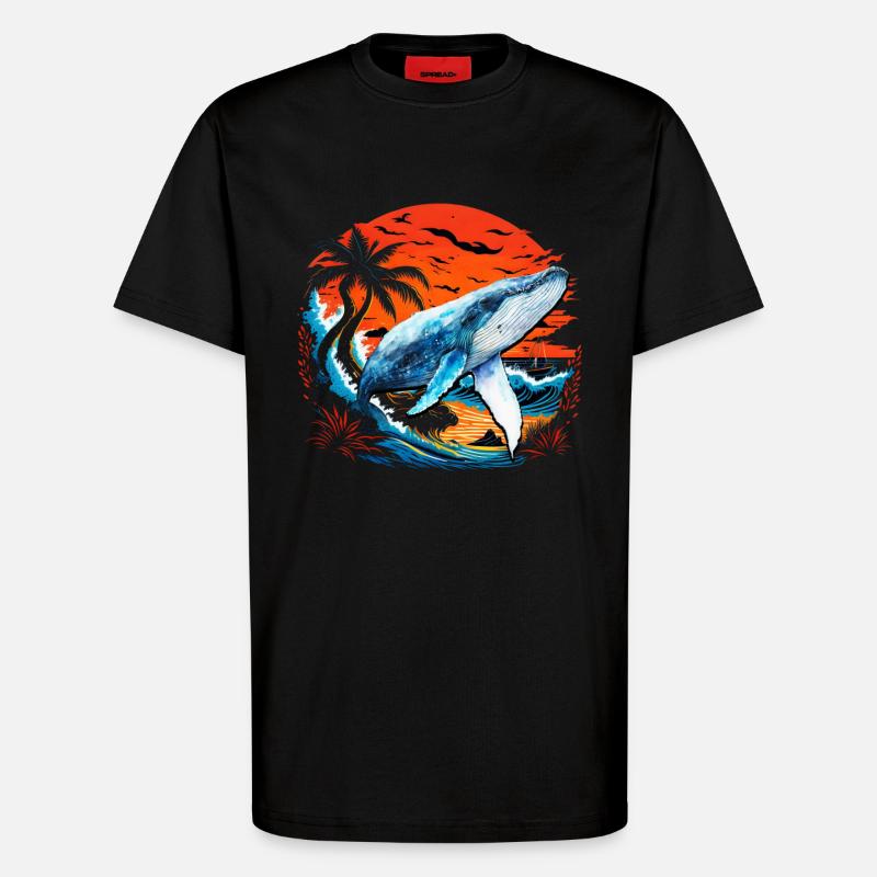 Blauwal - T-Shirt - made by SPREAD - SOLID BLACK