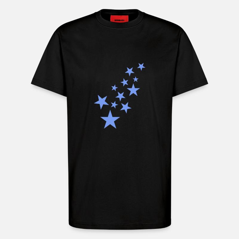 Stern Sternchen Muster Blau - T-Shirt - made by SPREAD - SOLID BLACK