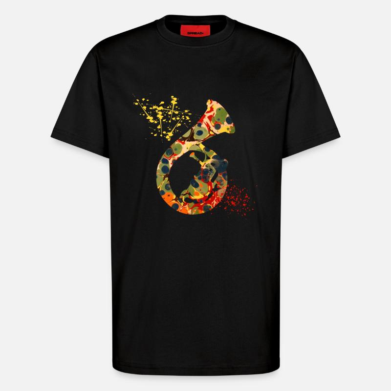 waldhorn e 41 - T-Shirt - made by SPREAD - SOLID BLACK