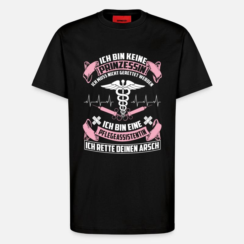 Care Assistant - Princess - T-Shirt - made by SPREAD - SOLID BLACK