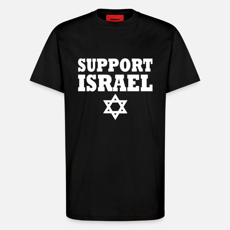 Support israel - T-Shirt - made by SPREAD - SOLID BLACK