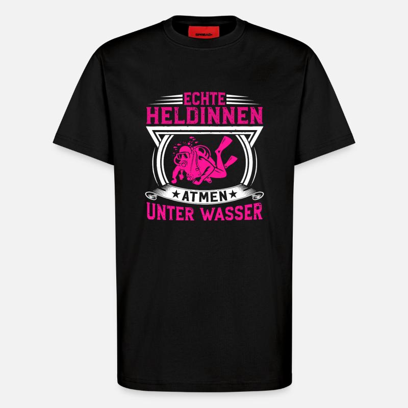 Echte Heldinnen atmen unter Wasser - T-Shirt - made by SPREAD - SOLID BLACK