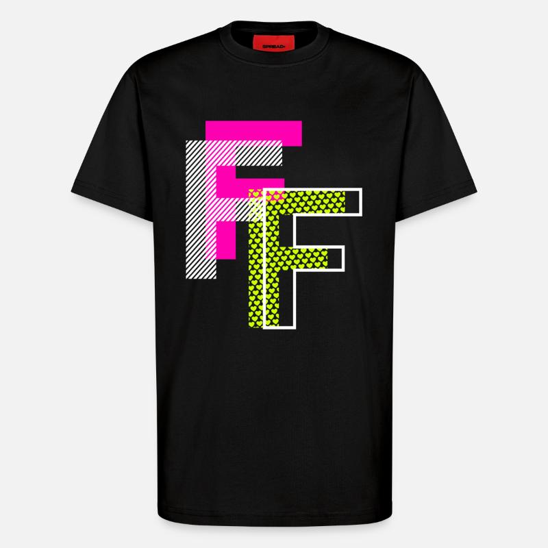 F Buchstabe - T-Shirt - made by SPREAD - SOLID BLACK