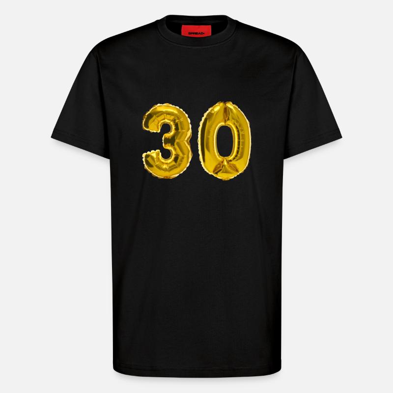 30 ans - T-shirt bio décontracté fabriqué en UE - SOLID BLACK