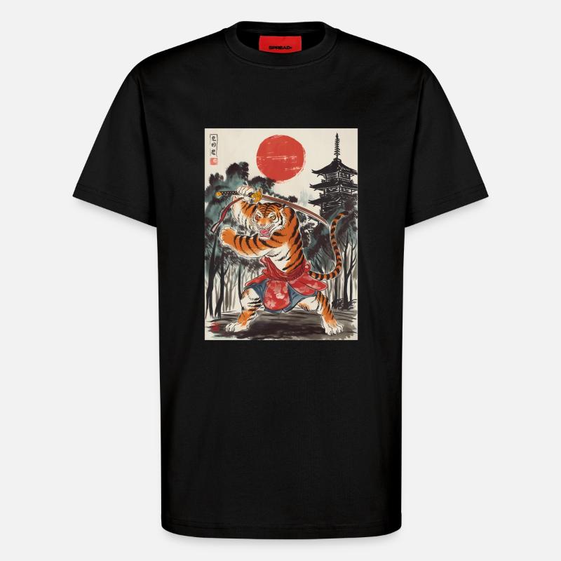 Samurai - T-Shirt - made by SPREAD - SOLID BLACK