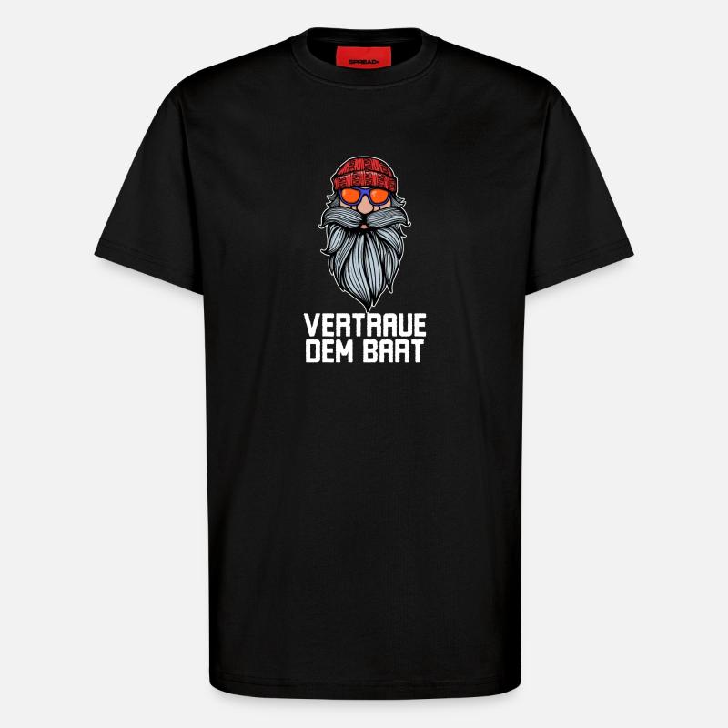 Humorvoll Bart Ziegenbart Statement Bartfrisur - T-Shirt - made by SPREAD - SOLID BLACK