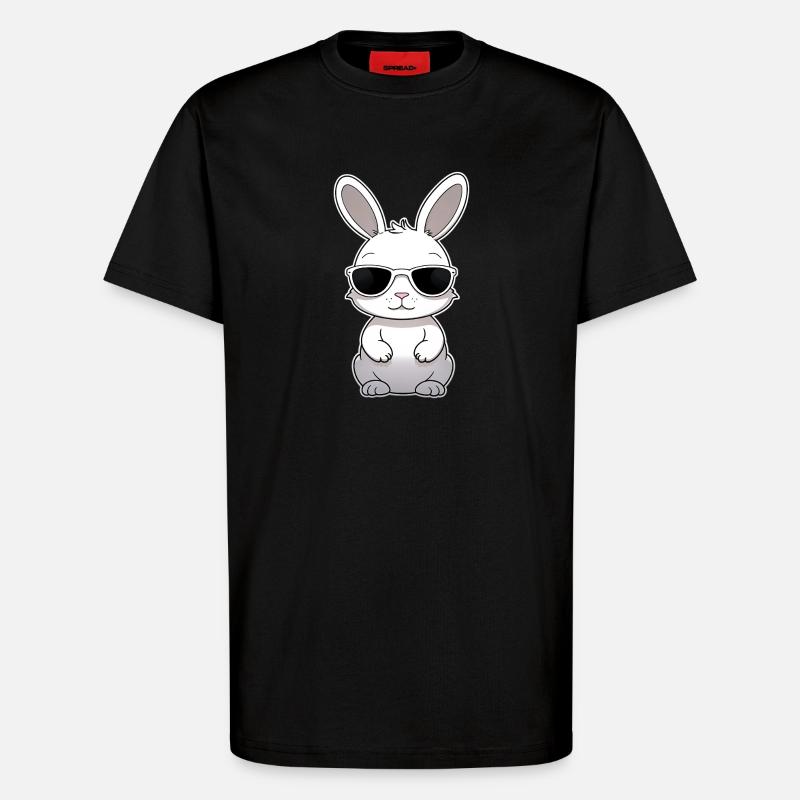 Cool bunny with sunglasses - T-Shirt - made by SPREAD - SOLID BLACK