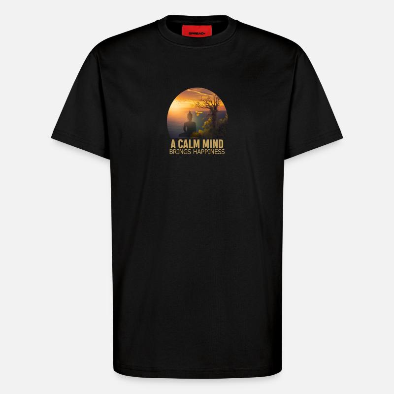 Ein ruhiger Geist bringt Glück - T-Shirt - made by SPREAD - SOLID BLACK