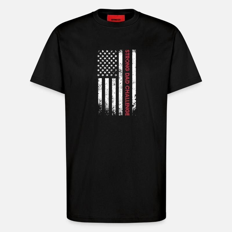 Strong Dad Challenge Flag - T-Shirt - made by SPREAD - SOLID BLACK