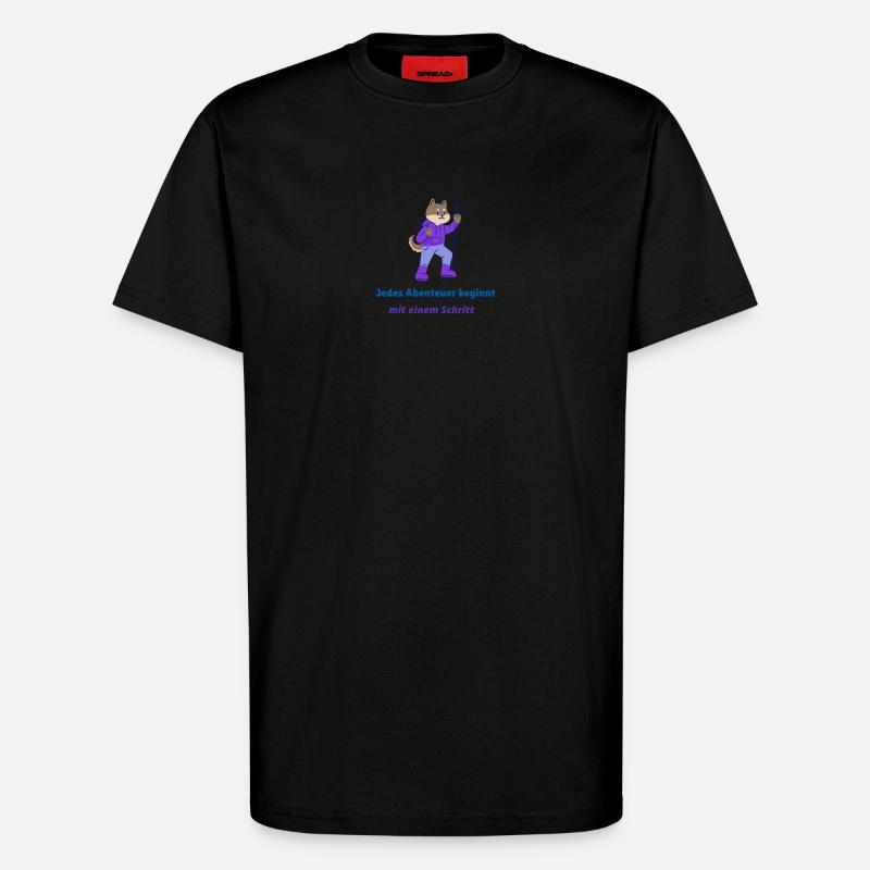 Jedes Abenteuer beginnt mit einem Schritt - T-Shirt - made by SPREAD - SOLID BLACK