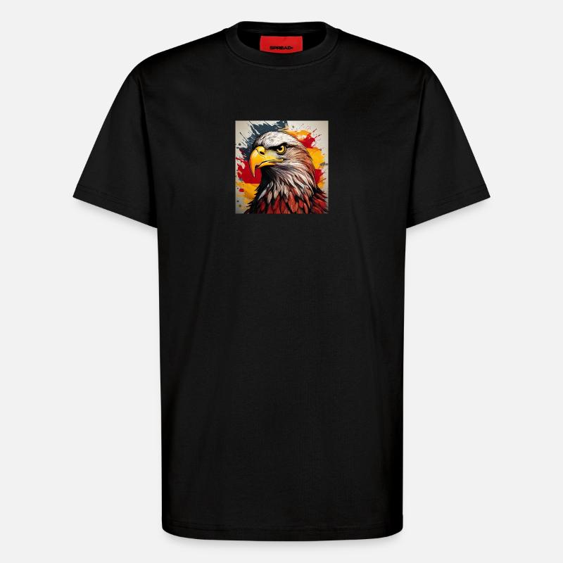 Eagle Head Art Spray Explosion - T-Shirt - made by SPREAD - SOLID BLACK