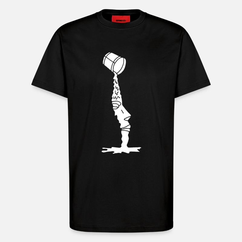 A new white face - T-Shirt - made by SPREAD - SOLID BLACK