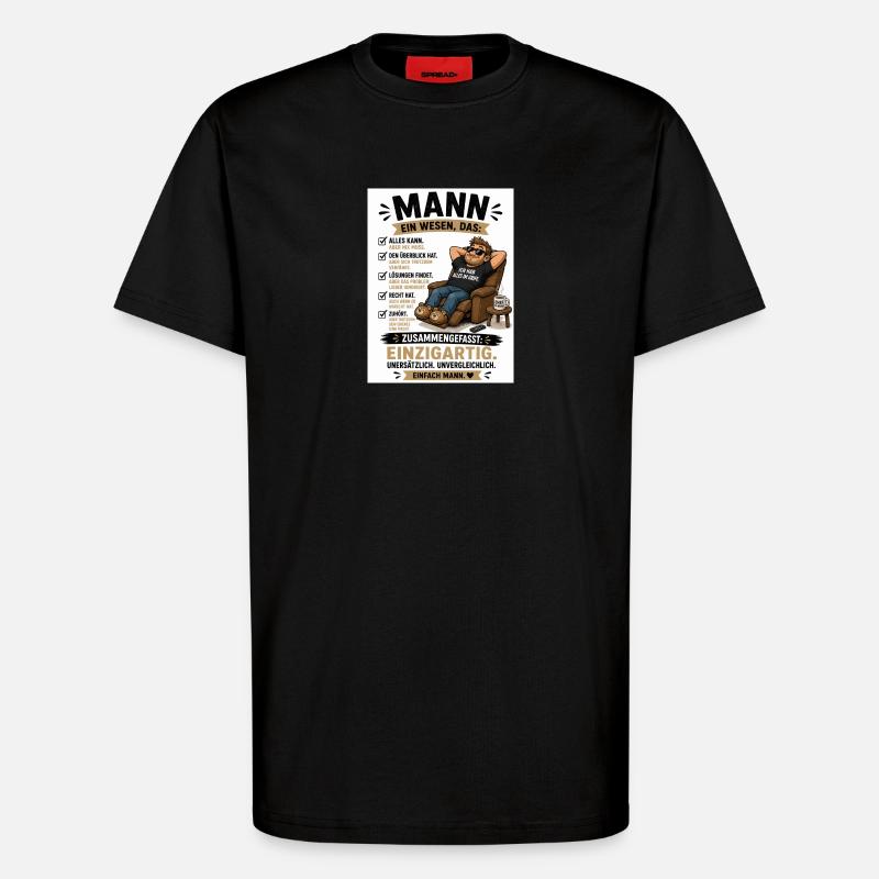Mann: Einzigartig, unverwechselbar - T-Shirt - made by SPREAD - SOLID BLACK