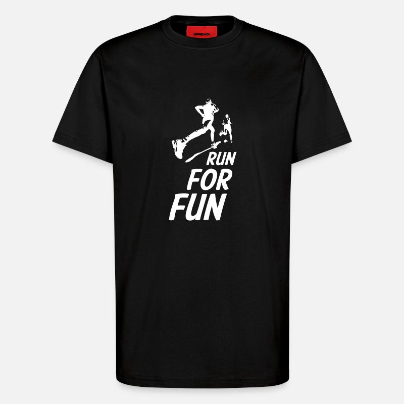 Run For Fun - T-Shirt - made by SPREAD - SOLID BLACK