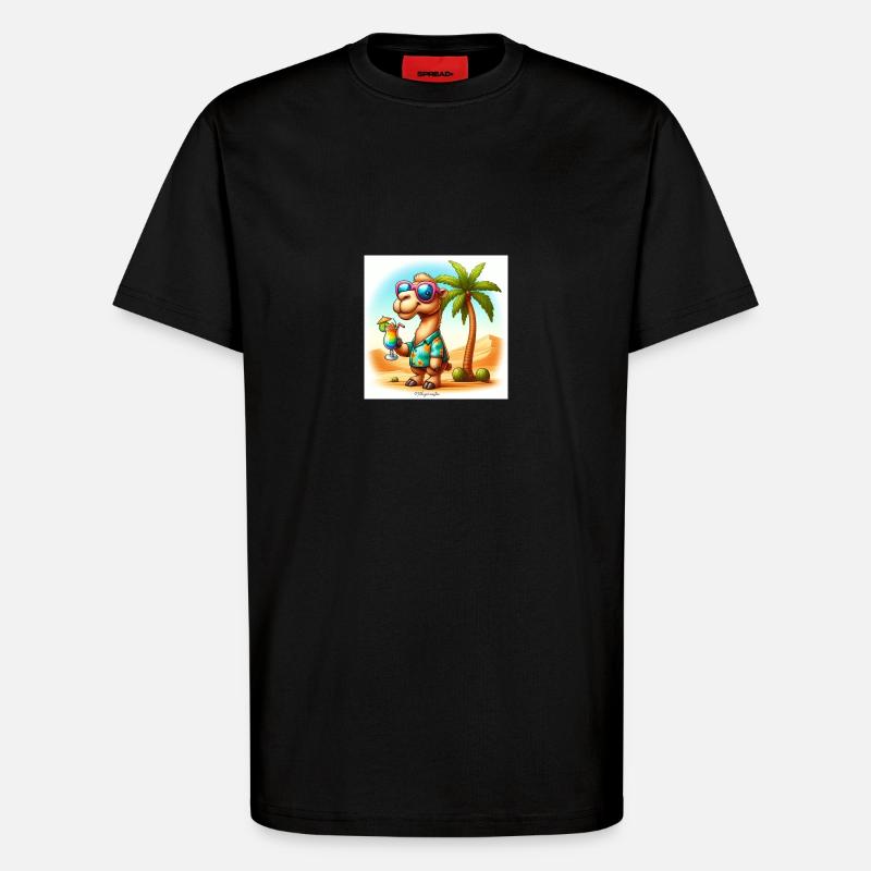 Kamel im Urlaub - T-Shirt - made by SPREAD - SOLID BLACK