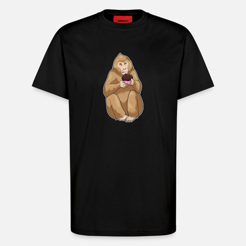 Affe Muffin - T-Shirt - made by SPREAD - SOLID BLACK