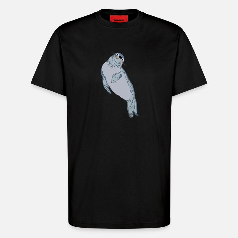 Robbe Seehund - T-Shirt - made by SPREAD - SOLID BLACK