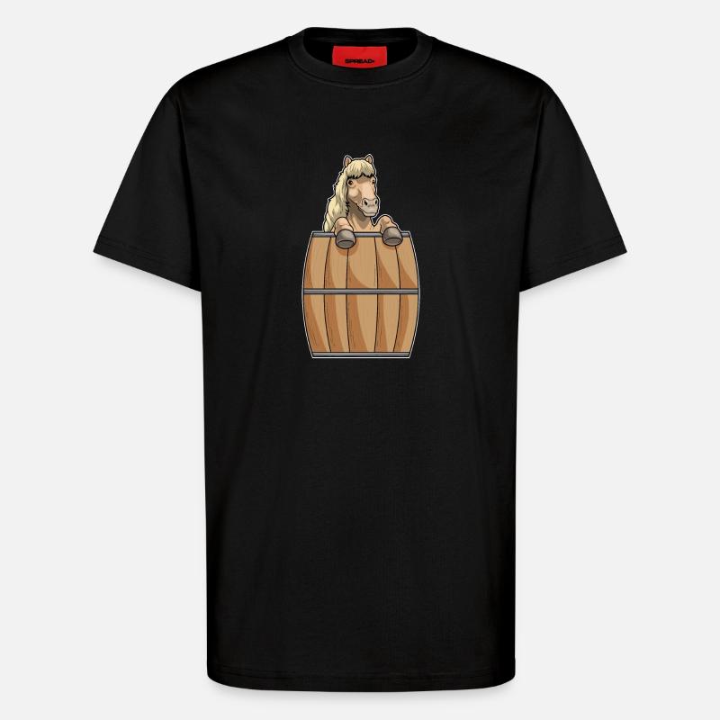 Baril de cheval - T-shirt bio décontracté fabriqué en UE - SOLID BLACK
