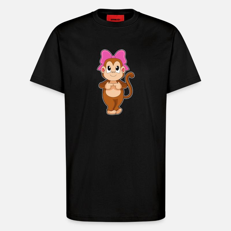 Monkey Bow - T-Shirt - made by SPREAD - SOLID BLACK