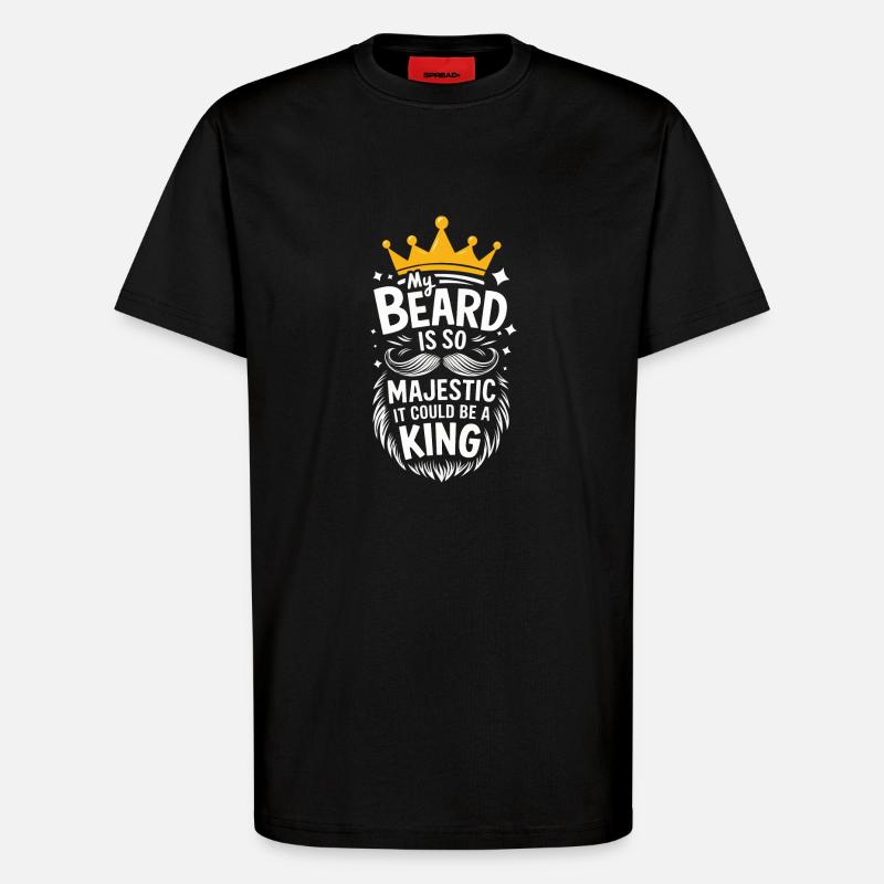 Beard Mustache Bearded Men - T-Shirt - made by SPREAD - SOLID BLACK