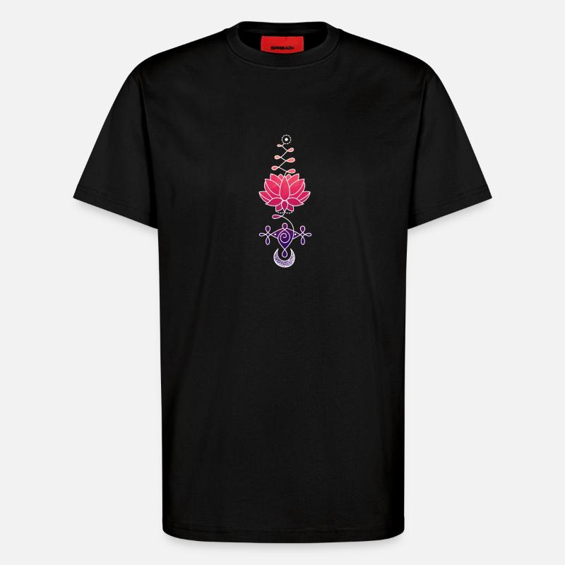 Ätherisches Lotusblütensymbol - T-Shirt - made by SPREAD - SOLID BLACK