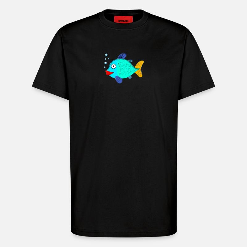 fisch mit Blubberblasen - T-Shirt - made by SPREAD - SOLID BLACK