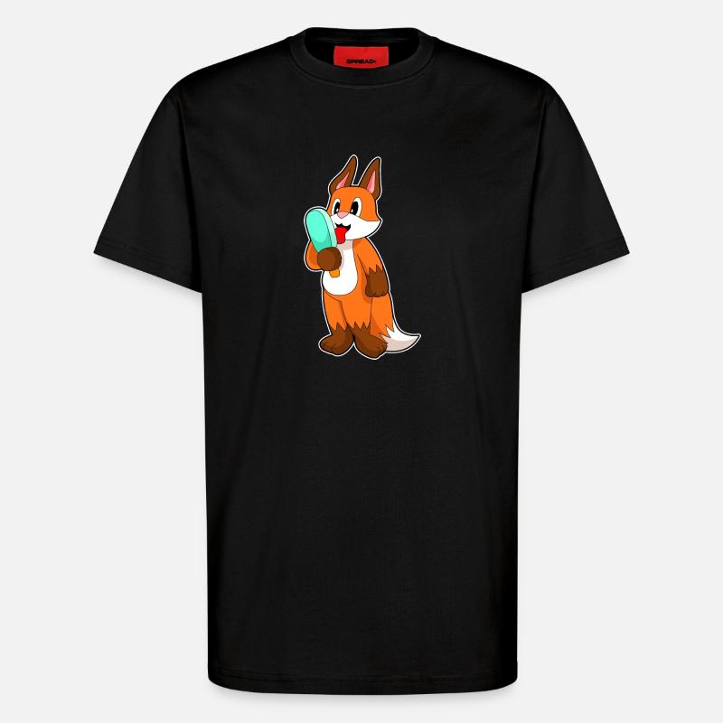 Fox popsicles - T-Shirt - made by SPREAD - SOLID BLACK