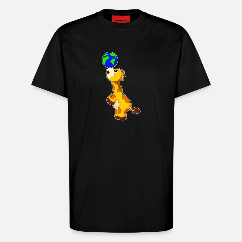 Giraffe Erde - T-Shirt - made by SPREAD - SOLID BLACK